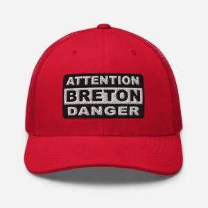 casquette trucker coloree attention breton danger rouge 2 casquette trucker coloree attention breton danger rouge 2