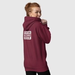 sweat a capuche attention bretonne danger bordeaux dos sweat a capuche attention bretonne danger bordeaux dos