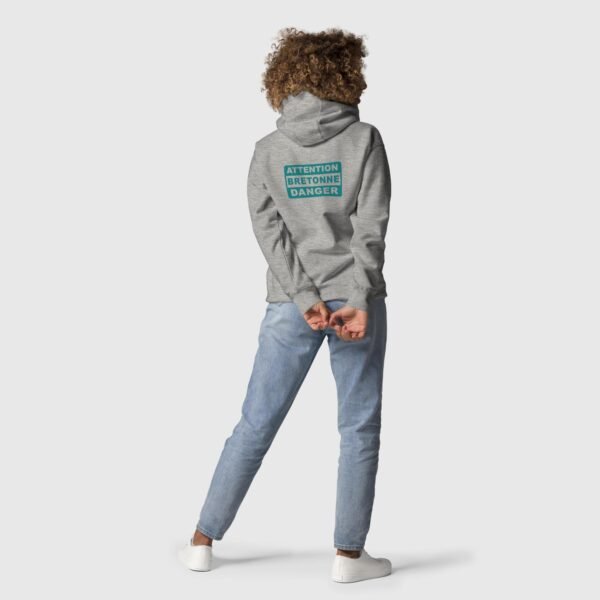 sweat a capuche attention bretonne danger lc gris dos