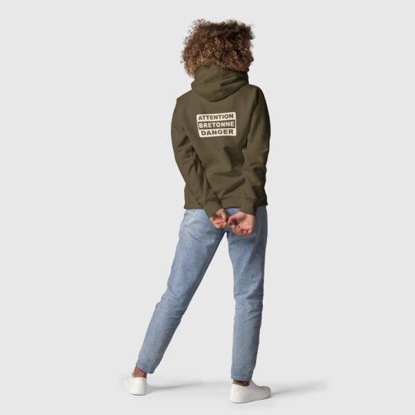sweat a capuche attention bretonne danger lc olive ecru 1