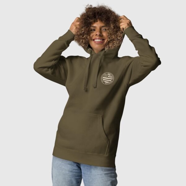 sweat a capuche attention bretonne danger lc olive ecru