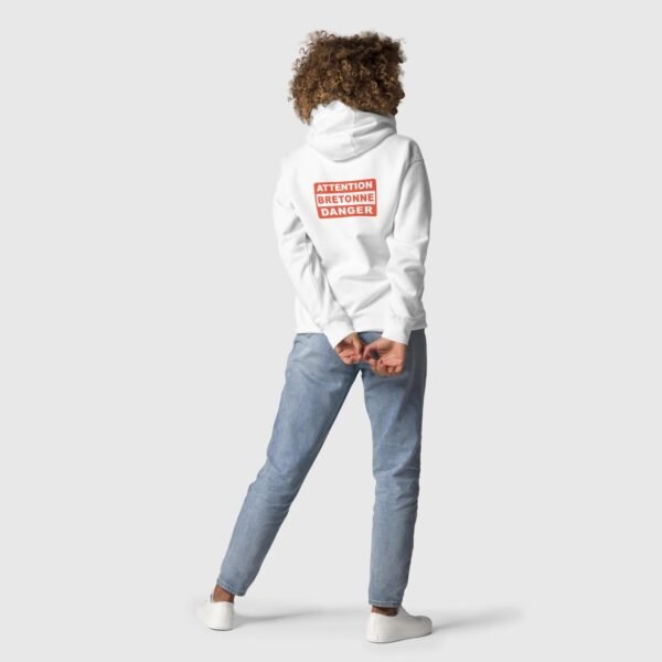 sweat a capuche attention bretonne danger lc orange dos