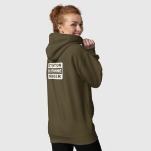 sweat a capuche attention bretonne danger olive dos sweat a capuche attention bretonne danger olive dos