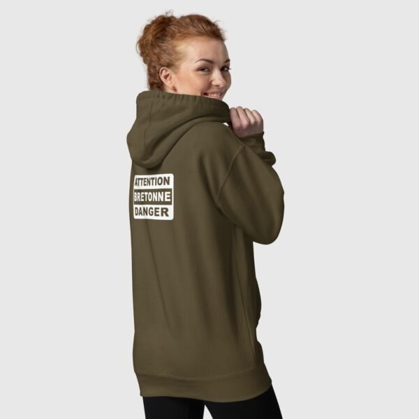 sweat a capuche attention bretonne danger olive dos sweat a capuche attention bretonne danger olive dos
