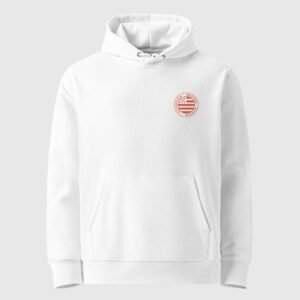 sweat a capuche en coton bio attention breton danger lc blanc