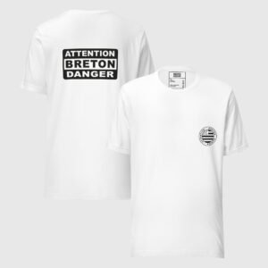 t shirt attention breton danger blanc