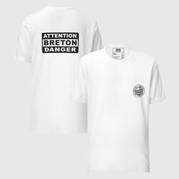t shirt attention breton danger blanc