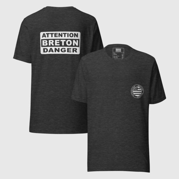 t shirt attention breton danger gris fonce