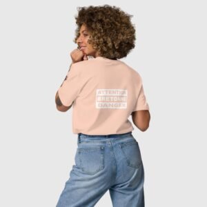 t shirt en coton attention bretonne danger peche