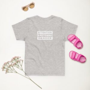 t shirt fille attention bretonne danger gris