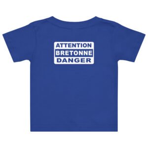 t shirt fillette attention bretonne danger bleu 1