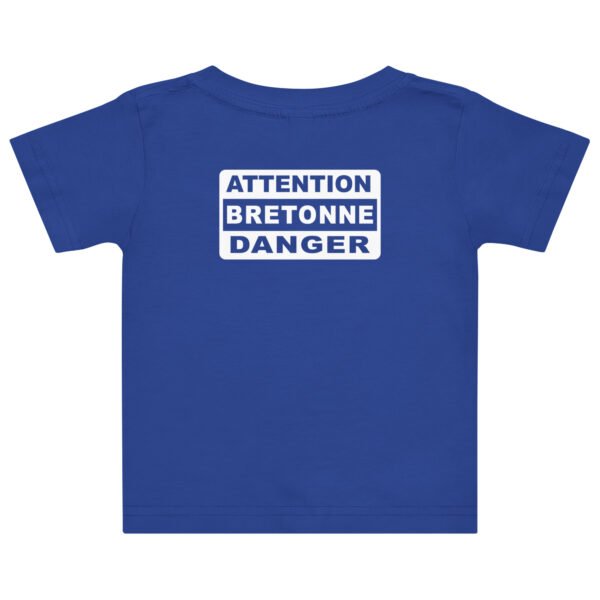 t shirt fillette attention bretonne danger bleu 1