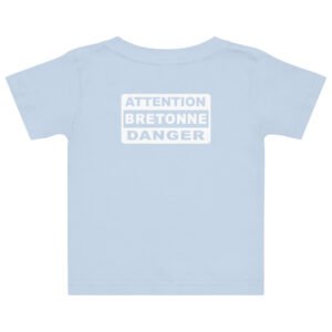 t shirt fillette attention bretonne danger bleu ciel 1