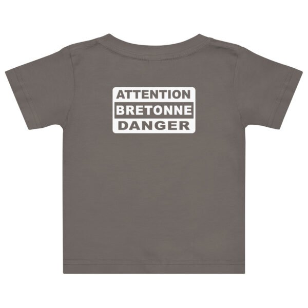 t shirt fillette attention bretonne danger gris 1