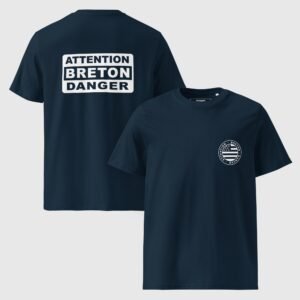 t shirt homme en coton bio attention breton danger marine 1