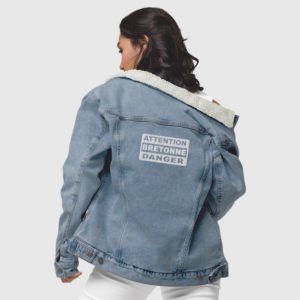 veste sherpa femme en jean attention bretonne danger