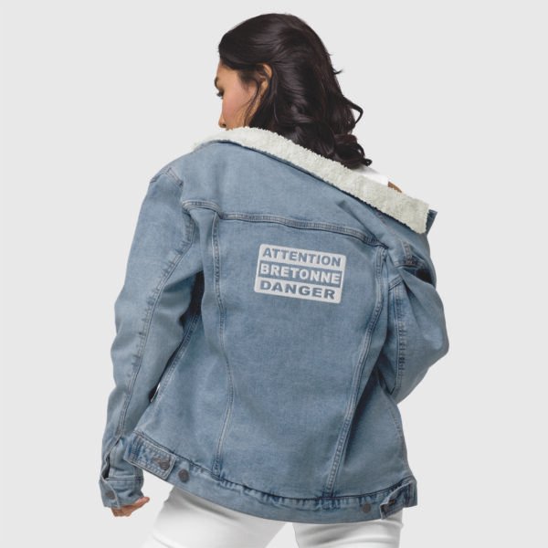veste sherpa femme en jean attention bretonne danger