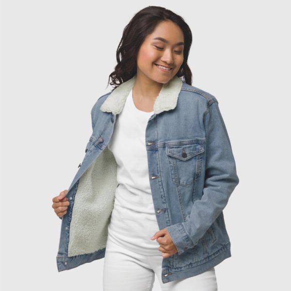 veste sherpa femme en jean attention bretonne danger1