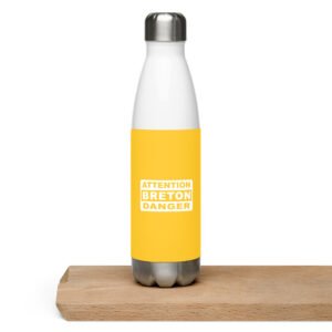 bouteille en acier inoxydable attention breton danger jaune bouteille en acier inoxydable attention breton danger jaune