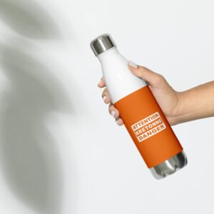 bouteille en acier inoxydable attention bretonne danger orange
