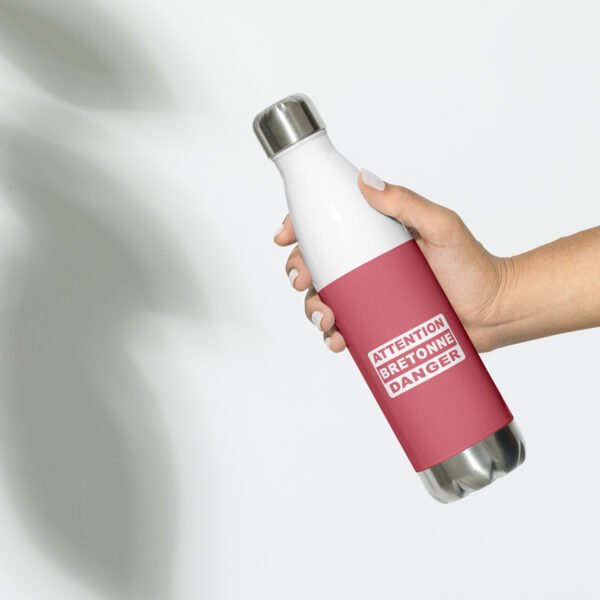 bouteille en acier inoxydable attention bretonne danger rose