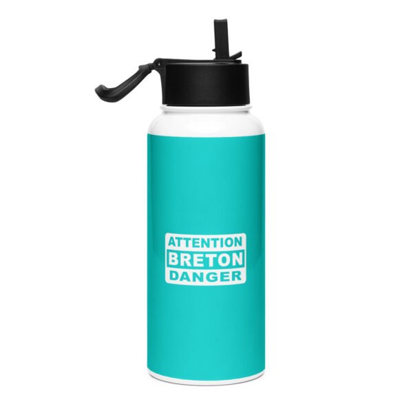 gourde en acier inoxydable attention breton danger bleu