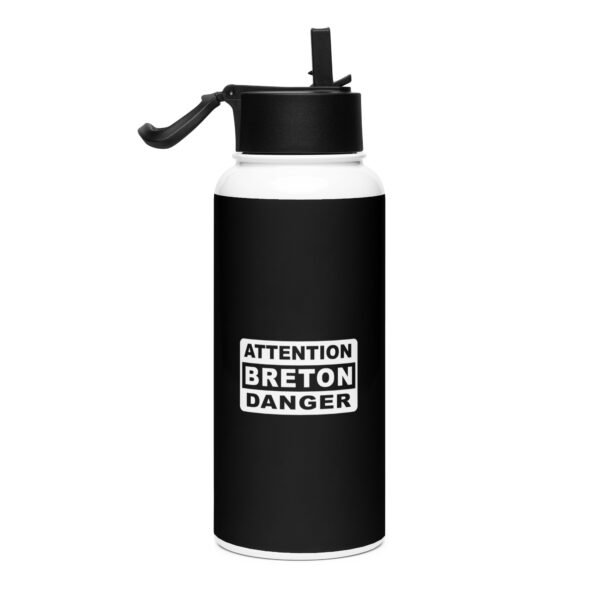 gourde en acier inoxydable attention breton danger noir