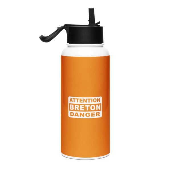 gourde en acier inoxydable attention breton danger orange