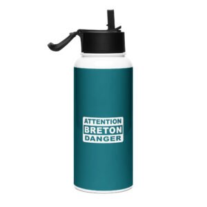 gourde en acier inoxydable attention bretonne danger bleu canard