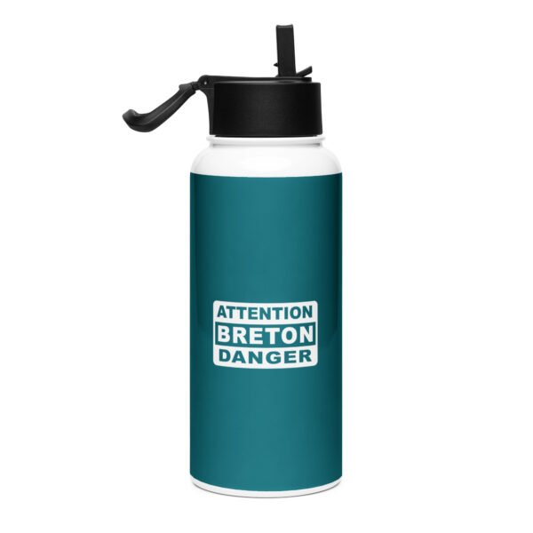 gourde en acier inoxydable attention bretonne danger bleu canard