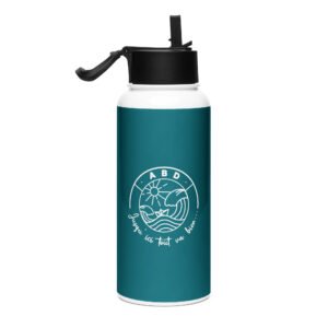 gourde en acier inoxydable jusqu ici tout va bien bleu canard