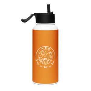 gourde en acier inoxydable jusqu ici tout va bien orange 1