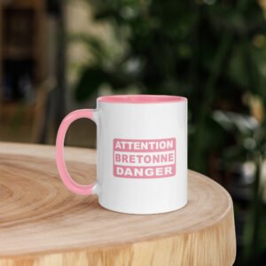 mug attention bretonne danger rose
