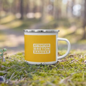 mug emaille attention breton dangerjaune