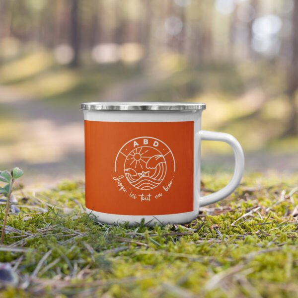 mug emaille jusqu ici tout va bien orange mug emaille jusqu ici tout va bien orange