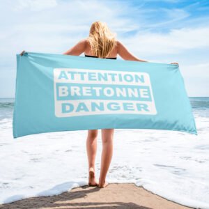 serviette attention bretonne danger bleu ciel