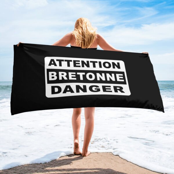 serviette attention bretonne danger noir