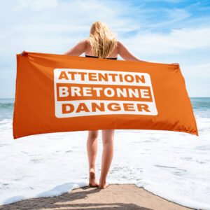 serviette attention bretonne danger orange serviette attention bretonne danger orange