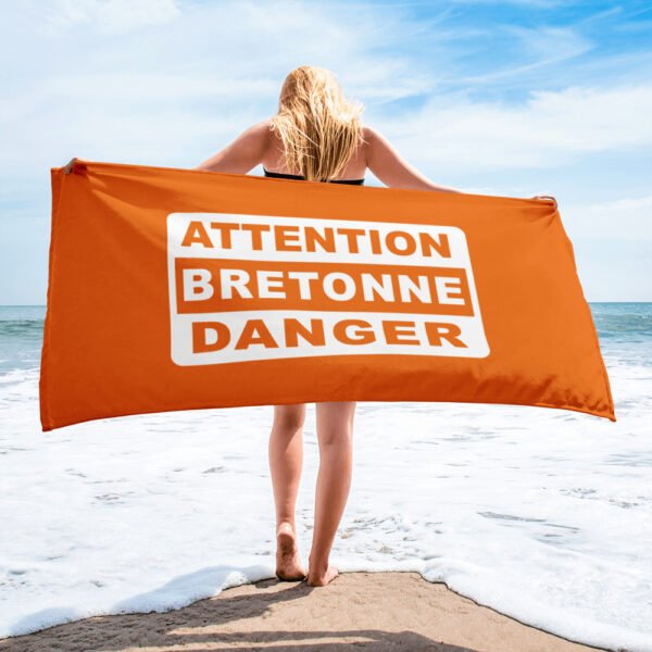 serviette attention bretonne danger orange