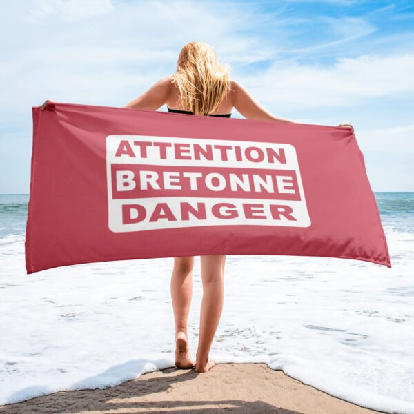 serviette attention bretonne danger rose