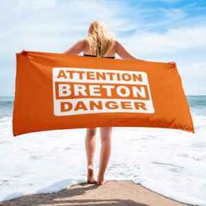 serviette sublimee attention breton danger orange serviette sublimee attention breton danger orange