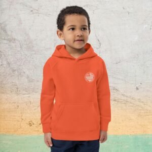 sweat a capuche en coton bio attention breton danger orange 1