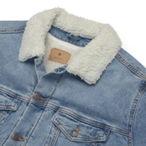 veste sherpa en jean attention breton danger bleu 2