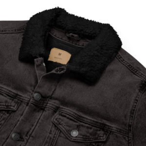 veste sherpa en jean attention breton danger noir 2