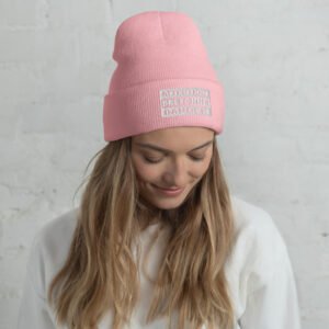 bonnet a revers femme rose attention bretonne danger