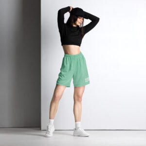 short de sport en maille femme vert eau