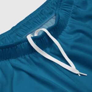 short de sport en maille homme bleu roi