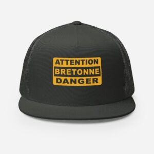 5-panel-trucker-cap-charcoal-front-698a4eff10e0a.jpg Casquette trucker ATTENTION BRETONNE DANGER Coloré - Yupoong 6006