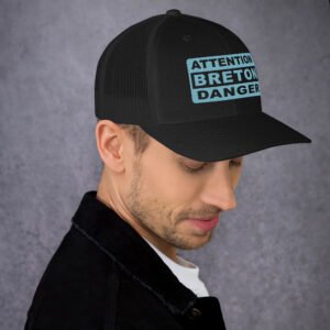 retro-trucker-hat-black-right-699c4b861701c.jpg Casquette Trucker Brodée ATTENTION BRETON DANGER Coloré