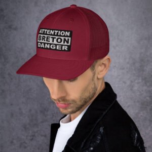 Casquette Trucker ATTENTION BRETON DANGER Noir & Blanc